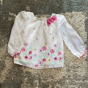 Floral Kids Top with Pink Accents